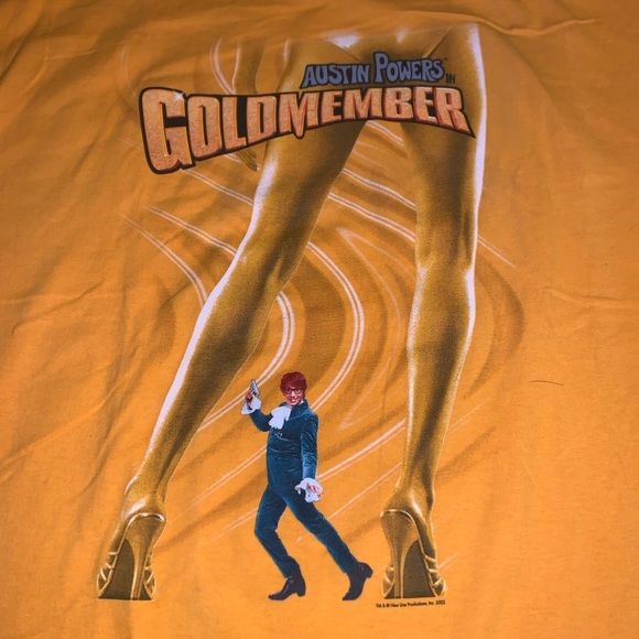 Vintage 2002 Austin Powers Goldmember Yellow Movie Promo Shirt - Picture 2 of 5